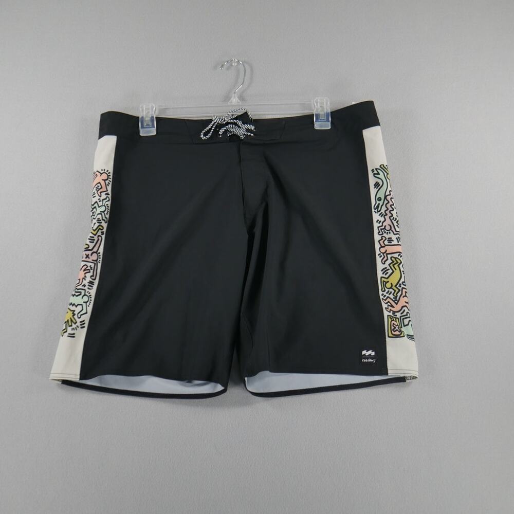 Billabong Men's D Bah Pro Board Shorts Keith Haring Jam Ciclo Black Graphic 38